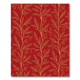 Crimson Red Golden Berry Branch Area Rug
