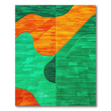 Bold Green Orange Abstract Wave Area Rug