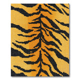 Bold Tiger Stripe Area Rug in Orange Black