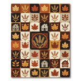 Autumn Harvest Wheat Barn Patchwork Rug