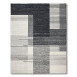 Monochrome Geometric Block Area Rug