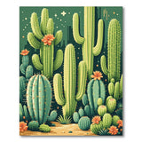 Starry Cactus Oasis Area Rug