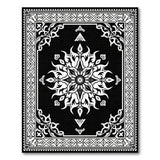 Black White Persian Mandala Area Rug