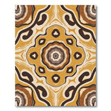 Yellow Swirl Geometric Modern Area Rug