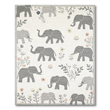 Grey Elephant Kids Area Rug