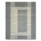 Black and White Black White Houndstooth Border Area Rug