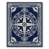 Vintage Navy Ornate Compass Rose Area Rug