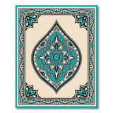 Teal Mandala Ornate Border Area Rug