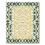 Green Gold Persian Floral Border Area Rug