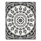 Black and White Ornate Black White Mandala Floral Rug