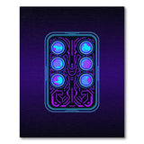 Purple Neon Circuit Geometric Area Rug