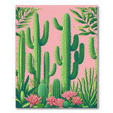 Vibrant Pink Cactus Oasis Area Rug