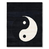 Black and White Yin Yang Black White Area Rug