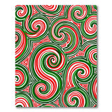 Swirling Red Green Abstract Geometric Rug