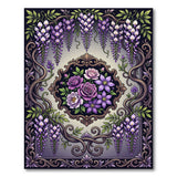 Purple Purple Wisteria Cascading Floral Area Rug