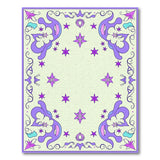 Purple Star Floral Whimsical Area Rug