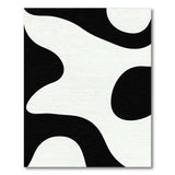 Black and White Wavy Black White Wavy Abstract Area Rug