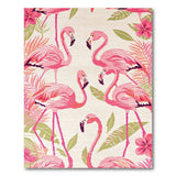 Pink Vibrant Pink Flamingo Coastal Area Rug