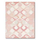 ODIKA Washable Blush Pink Geometric Area Rug - Non-Slip Low Pile Pet Friendly