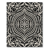 Traditional Persian Intricate Black White Mandala Area Rug
