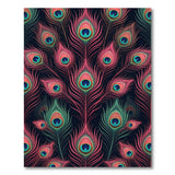 Vibrant Peacock Feather Pattern Area Rug