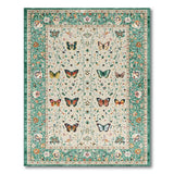 Butterfly Meadow Green Border Area Rug