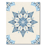 Icy Blue Snowflake Geometric Area Rug