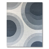 Navy Blue Geometric Circle Area Rug