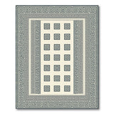 Blue Greek Key Geometric Area Rug