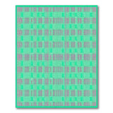 Mint Green Purple Grid Geometric Area Rug