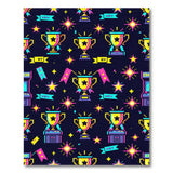 Neon Pixel Trophy Arcade Washable Area Rug