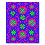 Vibrant Pink Green Floral Area Rug