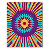 Vibrant Multi-Color Sunburst Geometric Rug