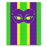 Mardi Gras Mask Striped Area Rug