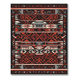 Red Bold Red Black Southwestern Geometric Rug