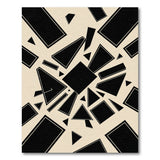 Abstract Black Geometric Explosion Area Rug