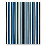 Bold Navy Blue Black Striped Area Rug