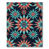 Teal Orange Starburst Heritage Tribal Area Rug