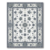 Navy Blue Floral Persian Area Rug