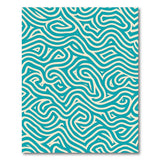 Teal Wavy Geometric Area Rug