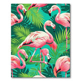 Vibrant Pink Flamingo Palm Leaf Area Rug