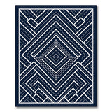 Geometric Modern Navy Geometric Lattice Area Rug