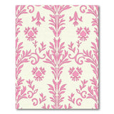 Elegant Pink Floral Scroll Area Rug