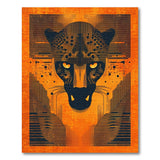 Fierce Jaguar Head Geometric Area Rug