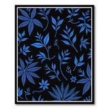 Blue Botanical Leaf Area Rug