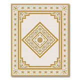 Elegant Gold Diamond Medallion Rug