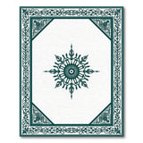 Teal Snowflake Medallion Area Rug