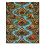 Whimsical Rainbow Camping Kids Area Rug