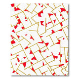 Red Gold Geometric Abstract Area Rug
