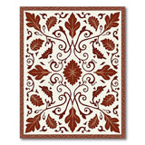 Ornate Terracotta Leaf Persian Area Rug